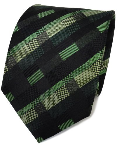 TigerTie Designer Seidenkrawatte in kariert gemustert - Krawattenbreite 8 cm