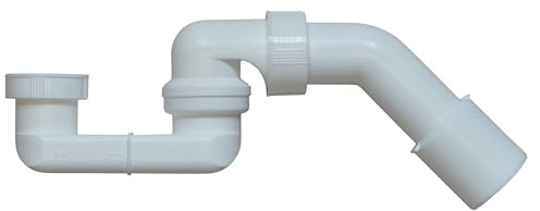 Bernstein Geruchsverschluss Siphon für freistehende Badewannen aus Acryl und Mineralguss, Ablaufrohrset weiß, 1 1/2 Zoll Anschluss, geeignet für 40 und 50 mm Rohr