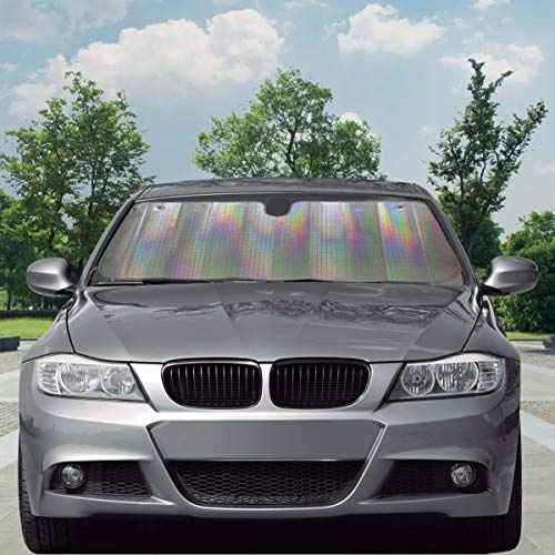 S SUMEX Parasol Coche Delantero M 145x60 cm Protector Solar Parabrisas Protección UV Reduce Calor Interior Plegable y Fácil de Instalar