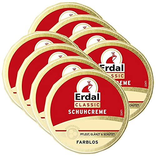 8x Erdal Classic Schuhcreme Farblos - Dosencreme, pflegt, glänzt & schützt, 75 ml