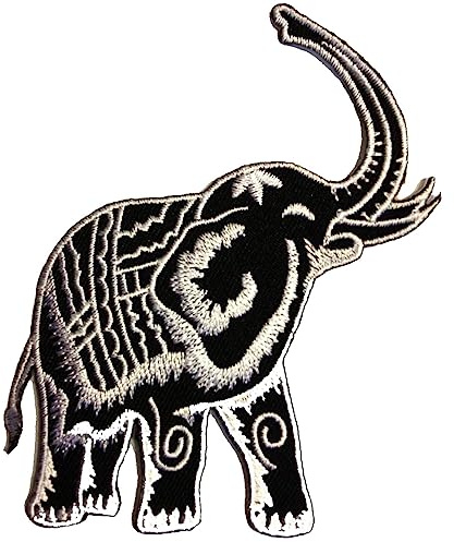 Catch the Patch Elefant Tier Thailand Aufnäher zum Aufbügeln 9,8 x 9,8 cm Bügelbild für Kinder Mädchen mit Lieblingstier Wild, Bügelpatch Patches Bügelflicken