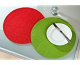 Gilde Filz Untersetzer Rund Durchmeser 35 cm, 4er Set in grün