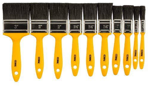 Coral 31303 Essentials Paint Brushes with Synthetic Paintbrush Heads for DIY Painting 10 piece Pack Set