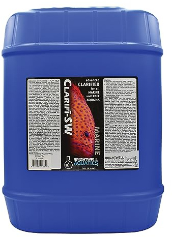 Brightwell Aquatics Clarifī-SW Marine Water Clarifier for Saltwater Aquariums Enhances Water Clarity by Removing Cloudiness with Protein Skimming and Mechanical Filtration Compatibility, 20L