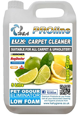 H&A Proline Lux+ Carpet Shampoo Super CITRUS 5 Ltr, Compatible With All Machines