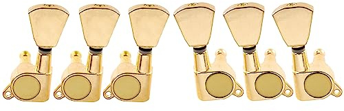 Musiclily Basic R15A 3L3R Geschlossene Gitarren Mechaniken 15:1 Gold | Keystone Button, für Akustikgitarre und E-Gitarre