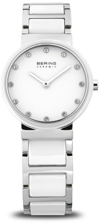 Bering Damen Quarz Uhr | Armbanduhr 29 mm Edelstahlgehäuse und Zifferblatt |Milanaisearmband | Saphierglas | 5 ATM | 10729