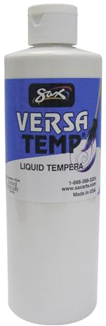 Sax Versatemp Heavy-Bodied Tempera Paint, White, 1 Pint - 1440695, 16 Fl Oz (Pack of 1)