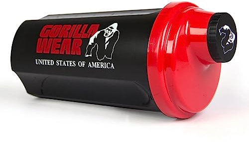 Gorilla Wear Shaker 700ml - schwarz/rot - Bodybuilding und Fitness Accessoire für Damen und Herren, Einheitsgröße