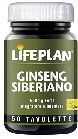 LIFEPLAN Ginseng Siberiano | Eleuterococco integratore ginseng alimentare 600 mg forte | adattogeno, antistress, dapoxetina naturale | Riequilibra corpo e mente, vegan (50 capsule, scorta 1-2 mesi)