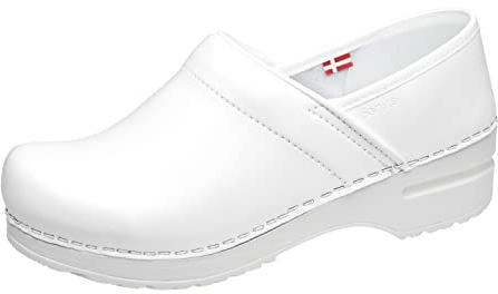 Sanita Professional PU Closed Clog | Original Handmade Flexible Leather Clog for Men | Maximum stability | Anatomical shaped footbed with soft foam | Shock absorbing heel | Vit | 47 EU