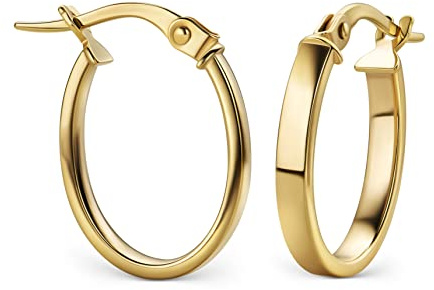 MIORE Ohrringe Gold - 9 karat (375) Gelbgold – Creolen Gold 19 mm, Hypoallergene Ohrringe Damen, Goldene Creolen, Schmuck Damen, Goldschmuck in Italien hergestellt- mit edler Schmuckbox