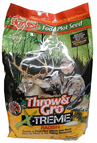 Evolved Habitats Throw & Gro X-treme w/Radish Forage for Deer - Easy-to-Plant Fast-Growing No-Till Food Plot Seeds, 5 Lbs