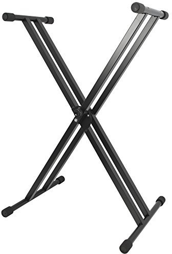 Axus zweistrebiger, höhenverstellbarer, tragbarer und strapazierfähiger Keyboardständer – in Schwarz