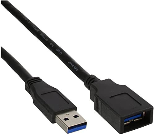 InLine - Cavo di prolunga USB 3.0 maschio a femmina, 1,5 m, colore: Nero 1 pezzo