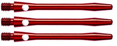RED DRAGON Anodised Aluminium Medium Red Dart Shafts - 4 Sets per Pack (12 shafts in total)