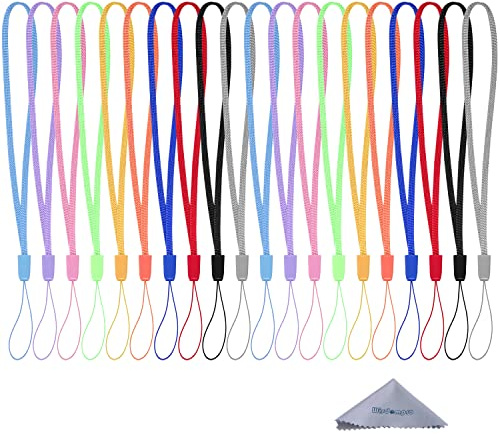 Wisdompro Schlüsselband Kurz 20 Stück, Schlüsselbänder Bunt, Lanyard für USB Stick, Schlüssel, Ausweishülle, Tragbarer Kleiner Ventilator und Kleine Taschenlampe usw. (10 Farben)