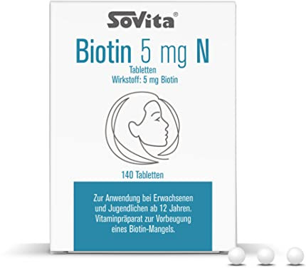 Biotin 5 mg N Tabletten | Für Haut, Haare und Nägel - Vitaminpräparat zur Vorbeugung eines Biotin-Mangels | 150 Tabletten