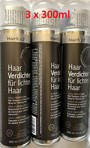 Vorratsangebot! 3 x Hairfor2 Haarverdichtungsspray 300ml (Dunkelbraun)