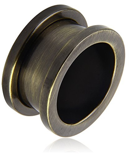 eeddoo Flesh Tunnel Antik kupferfarben Edelstahl