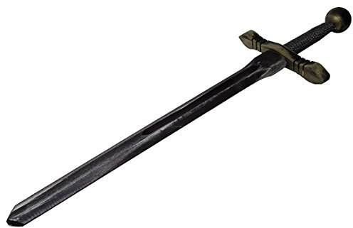 Master Of Trading Grande spada del re Arthur 72 cm giocattolo in legno per bambini/bambini cavaliere medievale tema 2 mani (nero)