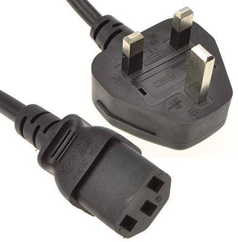 kenable Power Cord UK Plug to IEC Cable PC Mains Lead C13 1.8m 6ft [1.8 metres]