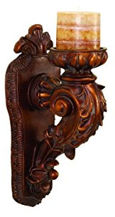 Deco 79 Polystone Solid Wall Sconce, 5 x 7 x 13, Bronze