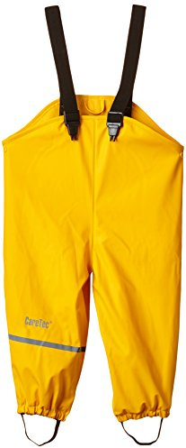 CareTec Rain Overall - PU w. fleece, Pantaloni impermeabili Unisex - Bambini e ragazzi, Yellow (324), 6-9 mesi