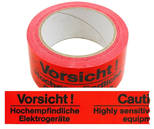 6 Rollen Klebeband Vorsicht! Hochempfindliche Elektrogeräte zweisprachig Paketband Packband Warnband Hinweisklebeband