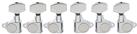 Musiclily Basic R15A 3L3R 15:1 Ratio Full Sealed Tuners Tuning Pegs Chrome | Big Hex Button Machine Heads Tuning Keys, Right Angle Screw, for Acoustic Electric Guitar