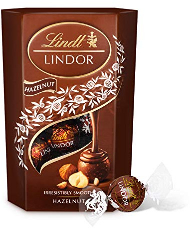 Lindt Lindor Hazelnut Chocolate Truffles Box - Approximately 16 Balls, 200 g - The Ideal Gift - Chocolate Balls with a Smooth Melting Filling, Pack of 2