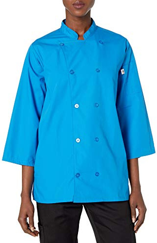 Uncommon Threads womens Epic 3/4 Slv Chef Shirt Work Utility Apron, Cobalt, Large US
