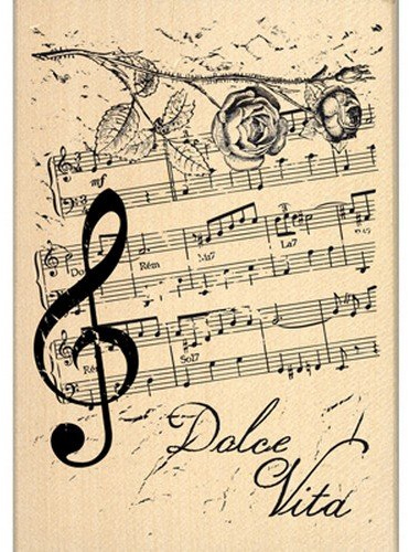 Florilèges Design fg114039 Stempel Scrapbooking Musik Noten beige 10 x 7 x 2,5 cm