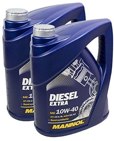 2X MANNOL MN7504-5 Diesel Extra 10W-40 Motoröl API CH-4/SL 5L