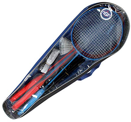 Mgm - 046597a - Jeu De Raquette - Sac 4 Raquettes De Badmintons - 62 X 21 Cm + 2 Volants 7 Cm + Net Set