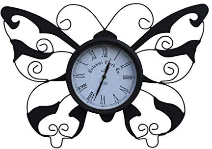 Butterfly Design Decorative Garden Clock For Outdoor or Indoor Use
