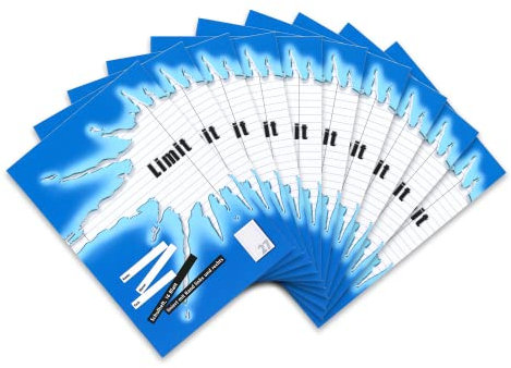 Limit Schulheft A4, 16 Blatt, Lineatur 27, liniert mit Rand, blau, 10 Stück