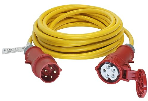 CEE-Verlängerungskabel 400V/16A IP44 PVC K35 AT-N07V3V3-F 5x2,5 mm² gelb mit ST/KU 5-polig 5m