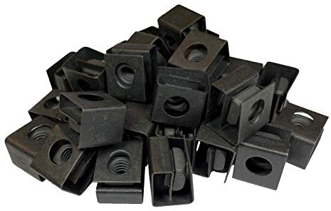 RackGold® Black 12-24 Slide-on Cage Nuts 25 Pack - USA Made