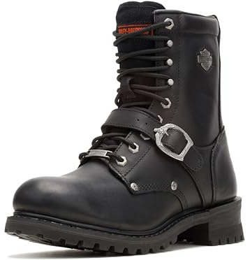 Harley-Davidson Faded Glory Leather Motorcycle Casual Boot, Botas de Motociclista Hombre, Negro, 40 EU