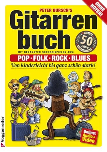 Peter Bursch's gitarrbok inkl.CD + bonus DVD med Dunlop plektrum. Med kända liedexemplar av pop,folk, rock och blues. Från lätt till mycket vacker stark och allt utan anteckningar (Peter Bursch gitarrbok) från Peter Bursch (ny upplaga – 2010) (noter/arkmusik)