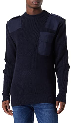 Mil-Tec Pullover BW Polyacryl Herren • Bundeswehr Pullover Männer • Warmer Strickpullover • Verstärkte Ellbogen & Schultern • Atmungsaktiv • Als Winterpullover & Arbeitspullover