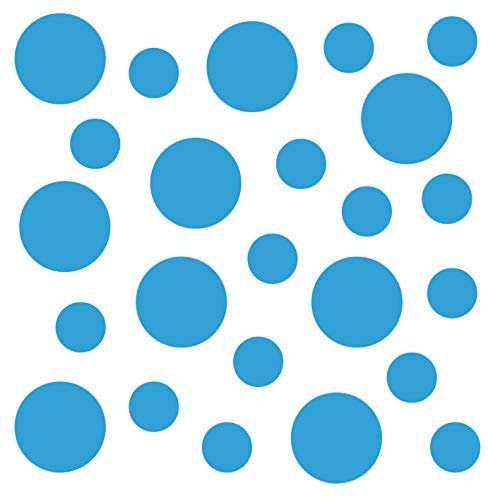 kleb-Drauf | 24 Punkte | Hellblau - matt | Wandtattoo Wandaufkleber Wandsticker Aufkleber Sticker | Wohnzimmer Schlafzimmer Kinderzimmer Küche Bad | Deko Wände Glas Fenster Tür Fliese