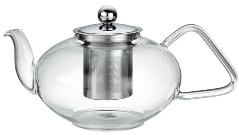 KÜCHENPROFI Teekanne Tibet 1,5 L, Borosilikatglas, Edelstahl-Filtereinsatz | Glaskanne, rostfreier Edelstahlfilter, temperaturbeständig, für 8 Tassen, spülmaschinenfest, langlebig, elegant