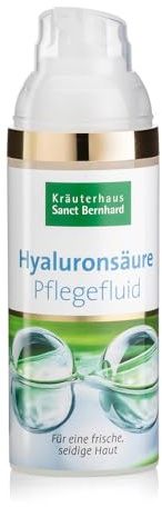 Sanct Bernhard Hyaluronsäure-Pflegefluid für Gesicht, Hals und Dekolleté, mit Sheabutter, Mandelöl, Jojobaöl 50 ml