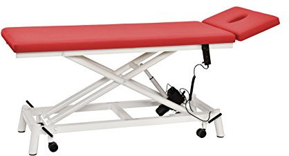 Therapieliege pader.eco fresh 2.0 mit Turbomotor, Kirsch, Gestell Weiß, Radachshebesystem