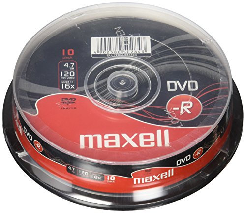 Maxell M168 - Pack de 10 DVD-R, 16x, 4.7 GB