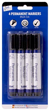 Just stationery Chisel Tip Permanent Marker - Black (Pack of 4) 1156