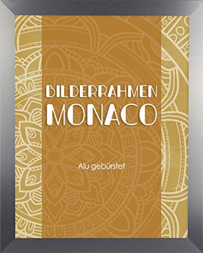 Homedeco-24 Fotorahmen Monaco 72x98 cm Bilderrahmen Alu Gebürstet Posterrahmen