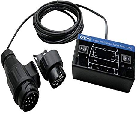 KS Tools 150.0995 12V Zugwagentester / Prüfgerät für Anhängersteckdosen-Satz 7 + 13-polig, 2-tlg.